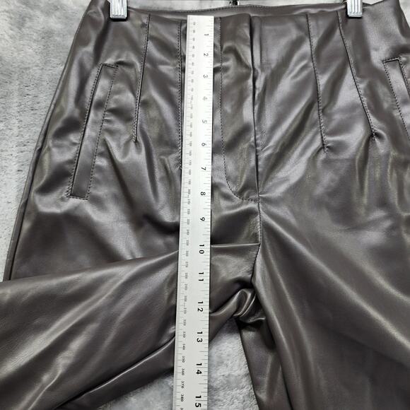 Active USA Pants Womens S Black Faux Leather High Waist Slim Fit Straight Leg - Picture 9 of 12